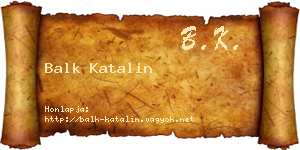 Balk Katalin névjegykártya
